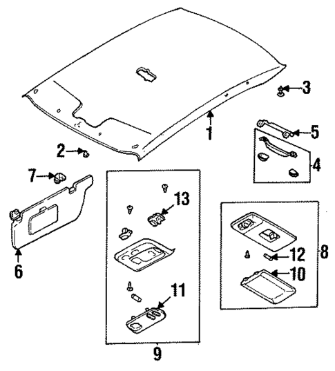 Interior Trim - Roof for 1999 Subaru Legacy #0