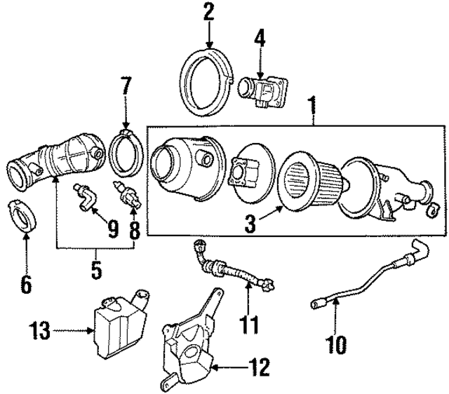 F8CZ9600AC - Engine: Air Cleaner Assembly for Ford: Escort | Mercury: Tracer Image