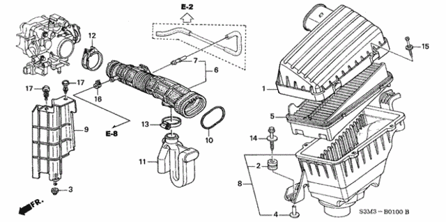 Air Flow Tube (1) for 2003 Acura CL #0