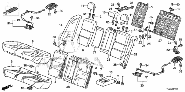 Rear Seat for 2013 Acura TSX #0