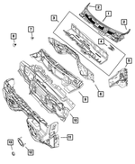 68362458AC - Body Sheet Metal Except Doors: Cowl Top Panel for Mopar Image