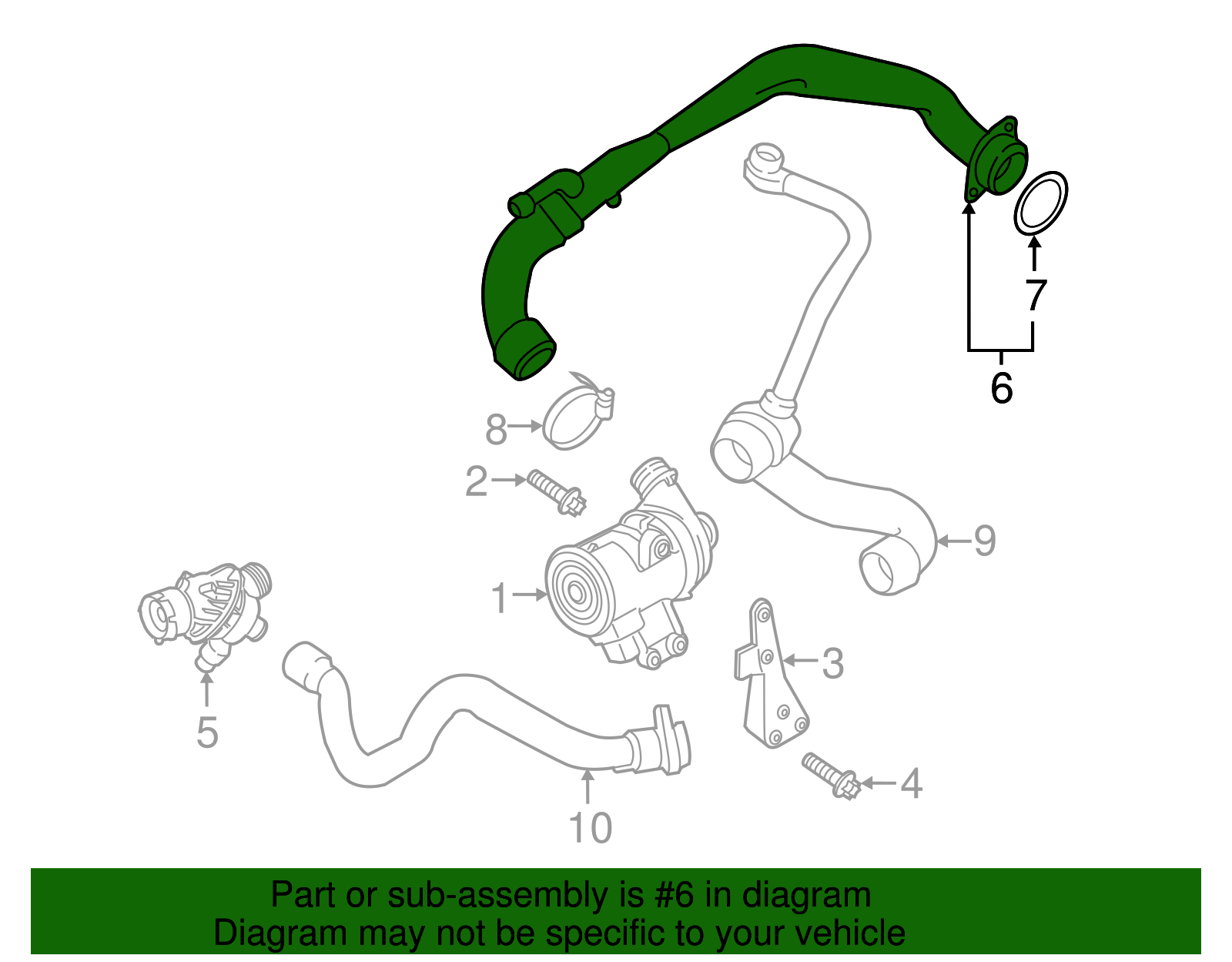 11537649300 - 2015-2016 BMW Engine Coolant Hose (11-53-7-649