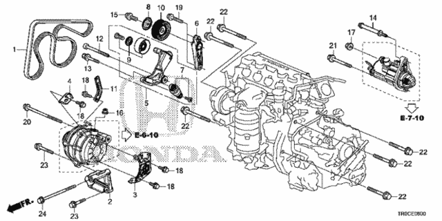 Alternator Bracket  - Tensioner (1.8L) for 2015 Honda Civic #0