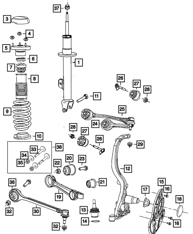 5168880AC - Front Suspension: Front Coil Spring, Right for Mopar Image