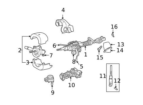 Shroud, Switches & Levers for 2002 Chrysler Town & Country #1
