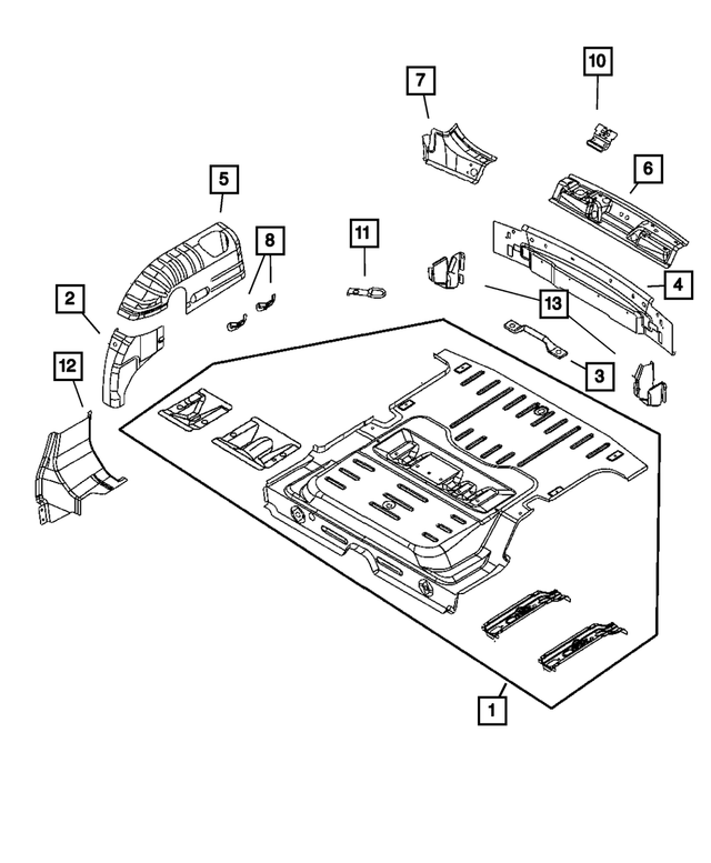 5017436AB - Body Sheet Metal Except Doors: Wheel House Extension, Right for Mopar Image