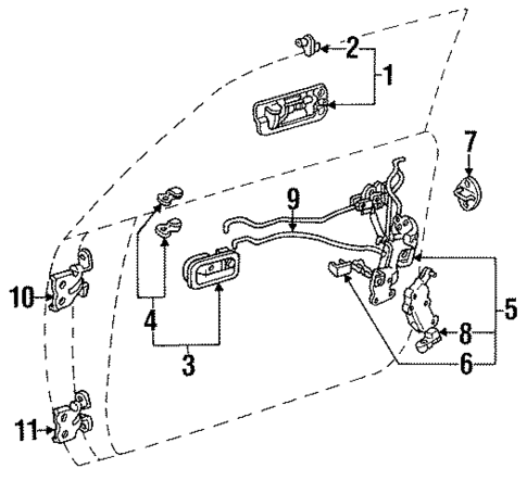 Lock & Hardware for 1991 Lexus ES250 #0