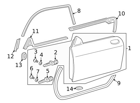 Door & Components for 1998 Porsche Boxster #0