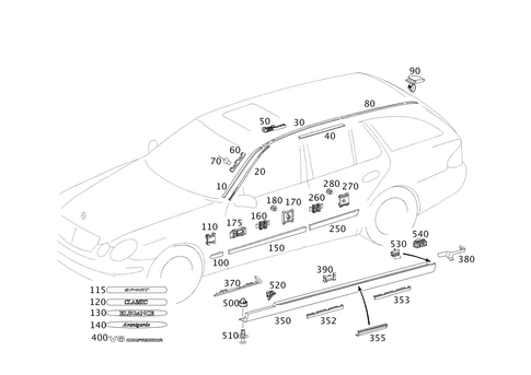Outside Attachment Parts for 2003 Mercedes-Benz E55 AMG #0