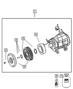 55111440AC - Air Conditioners and Heaters: Air Conditioning Compressor, Remanufactured for Mopar Image