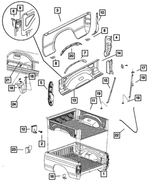 55372121AB - Body Sheet Metal Except Doors: Box Side Outer Panel, Left for Dodge: Ram 1500, Ram 2500, Ram 3500 | Ram: 1500, 2500, 3500 Image