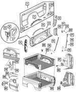 5073637AA - Body Sheet Metal Except Doors: Box Side Outer Panel, Left for Mopar Image
