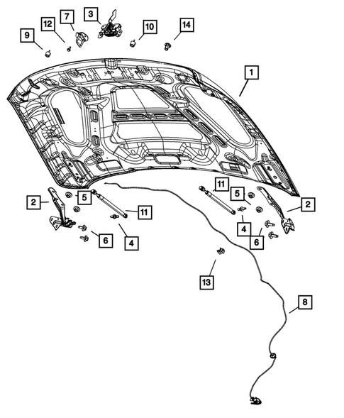 Hood and Hood Release for 2009 Dodge Ram 1500 #0