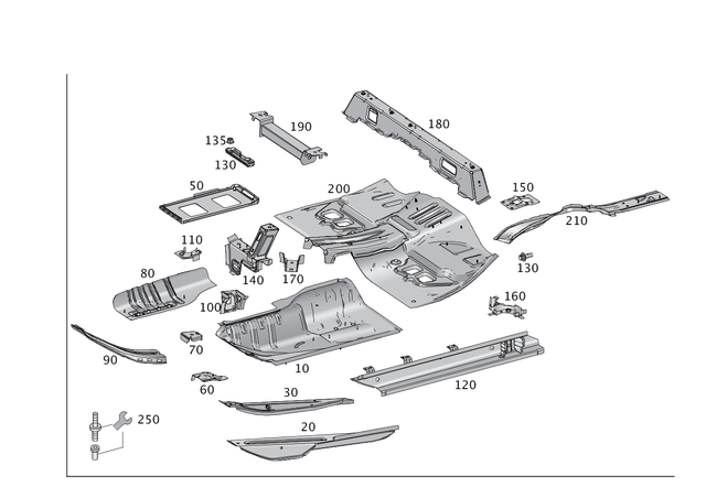 1646163416 - Substructure: Reinforcement for Mercedes-Benz: GL320, GL350, GL450, GL550, GL63 AMG, GLE550e, GLE63 AMG, GLE63 AMG S, GLS350d, GLS450, GLS550, GLS63 AMG, ML550, ML63 AMG Image image