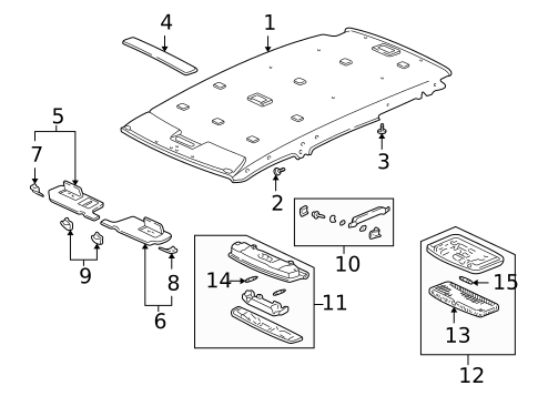Interior Trim - Roof for 2001 Honda CR-V #0