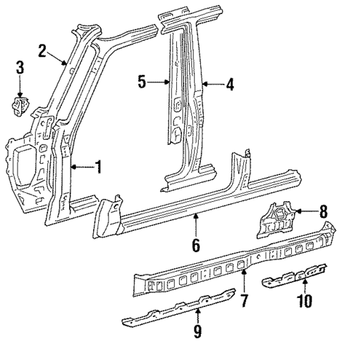 Center Pillar & Rocker for 1996 Lexus LX450 #0