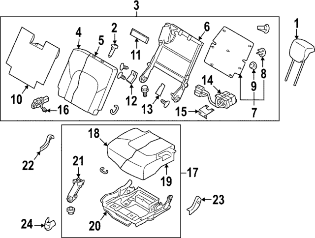 896005ZW2E - Body: Seat Back Assembly for INFINITI: QX80 Image