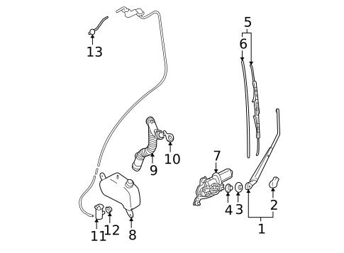 Wiper & Washer Components for 1997 Mitsubishi Montero Sport #1