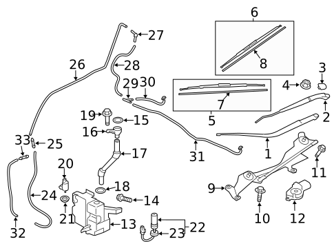 Wiper & Washer Components for 2022 Mitsubishi Outlander Sport #0