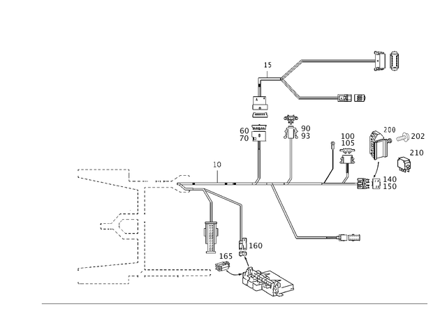 2205405106 - Electrical System: Wiring Harness for Mercedes-Benz Image image