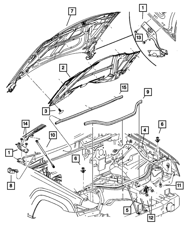 55364470AB - Body Sheet Metal Except Doors: Hood Bumper for Mopar Image