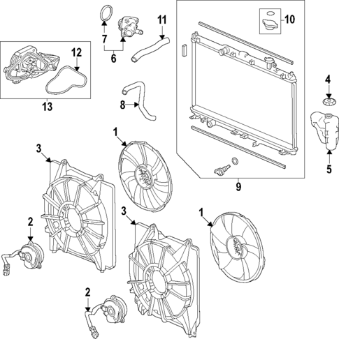 Radiator & Components for 2023 Acura MDX #1