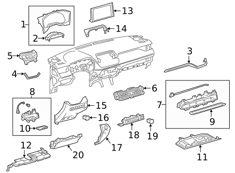 Instrument Panel Components for 2022 Toyota RAV4 #0