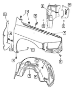 55276483AC - Body Sheet Metal Except Doors: Fender Mounting Bracket for Dodge: Ram 1500, Ram 2500, Ram 3500 Image