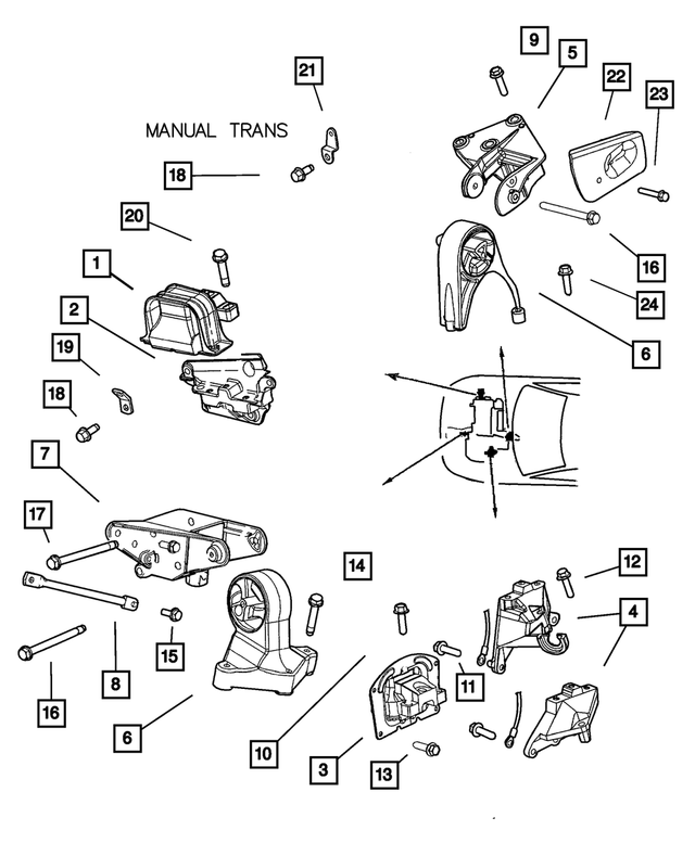 4573775 - Engine Mounting: Engine Mount Support, Left for Mopar Image image