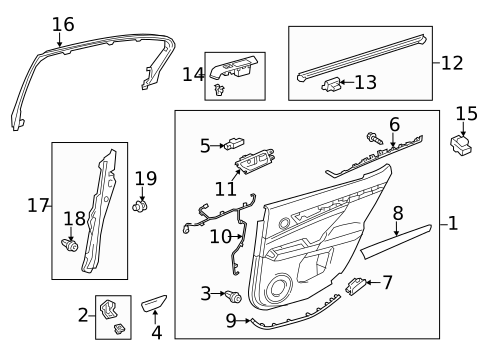 Interior Trim - Rear Door for 2019 Lexus GS F #1