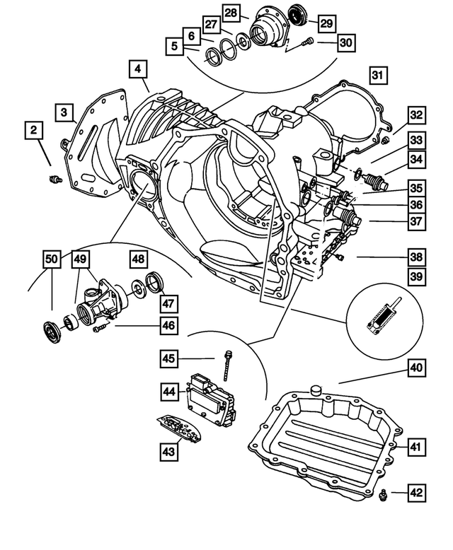 4883522AE - Automatic Transaxle 4 Speed: Transaxle Case for Mopar Image