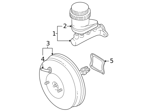 Master Cylinder - Components On Dash Panel for 2002 Mitsubishi Eclipse #0