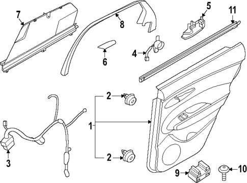 Interior Trim - Rear Door for 2022 Genesis GV70 #1