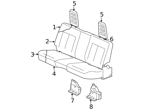 Rear Seat Components for 2007 Dodge Dakota #0