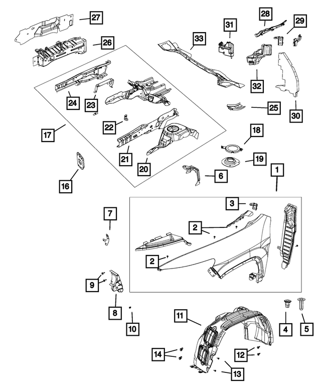 68232818AB - Body Sheet Metal Except Doors: Fender Mounting Bracket, Right, Front for Mopar Image image