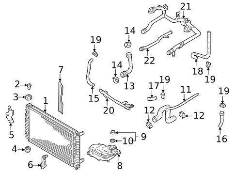 Radiator & Components for 1996 Audi A4 Quattro #0