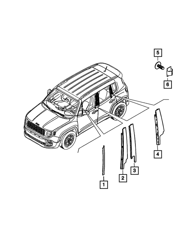 68431525AA - Exterior Ornamentation: B Pillar Applique, Right for Mopar Image