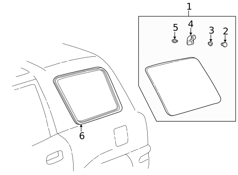 Glass & Hardware for 1997 Toyota RAV4 #0