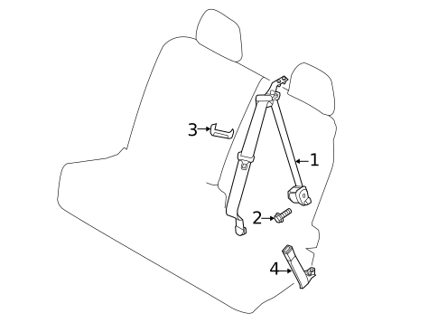 Rear Seat Belts for 2012 Nissan Murano #1