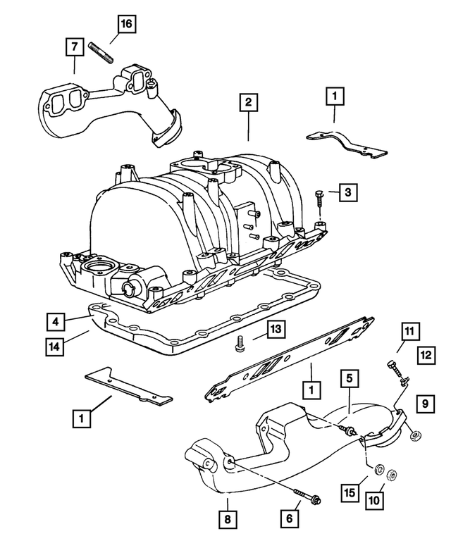 4897382AD - Engine 3.9L Six Cylinder: Intake Manifold Gasket Package for Mopar Image