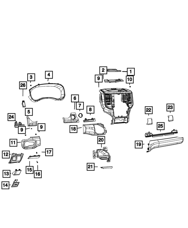68735239AA - Interior Trim: Applique Bezel for Mopar Image image