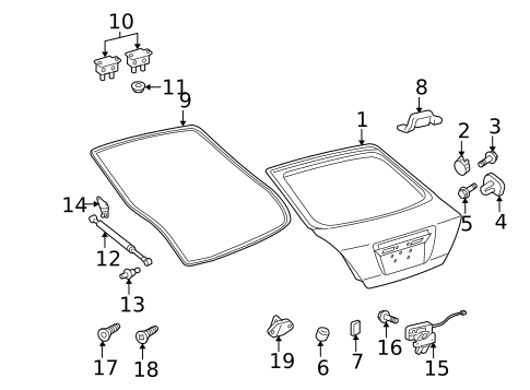 Gate & Hardware for 2005 Scion tC #0