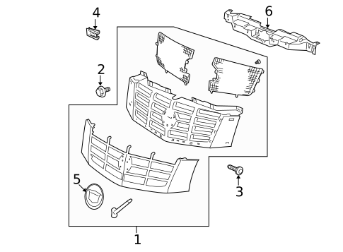 Grille & Components for 2011 Cadillac Escalade #0