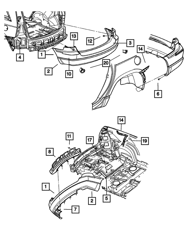 68017815AA - : Rear Upper Fascia for Mopar Image