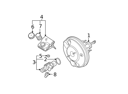 Master Cylinder - Components On Dash Panel for 2005 Mini Cooper #0