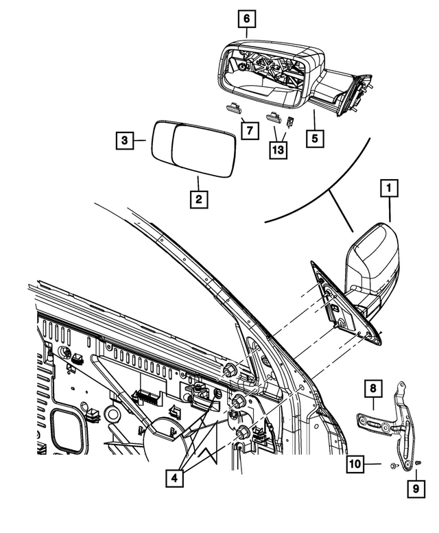 « 6KE871FBAE –  : Extérieur Arrière Retroviseur, Côté Gauche pour Mopar Image »