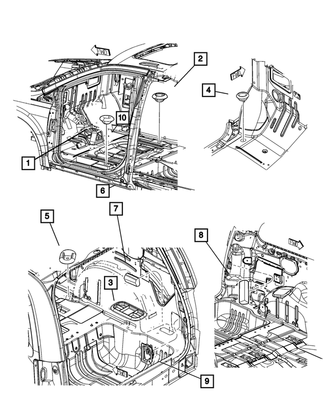 68019104AD - Interior Trim: Body Stuffer Foam Kit, Right for Mopar Image image