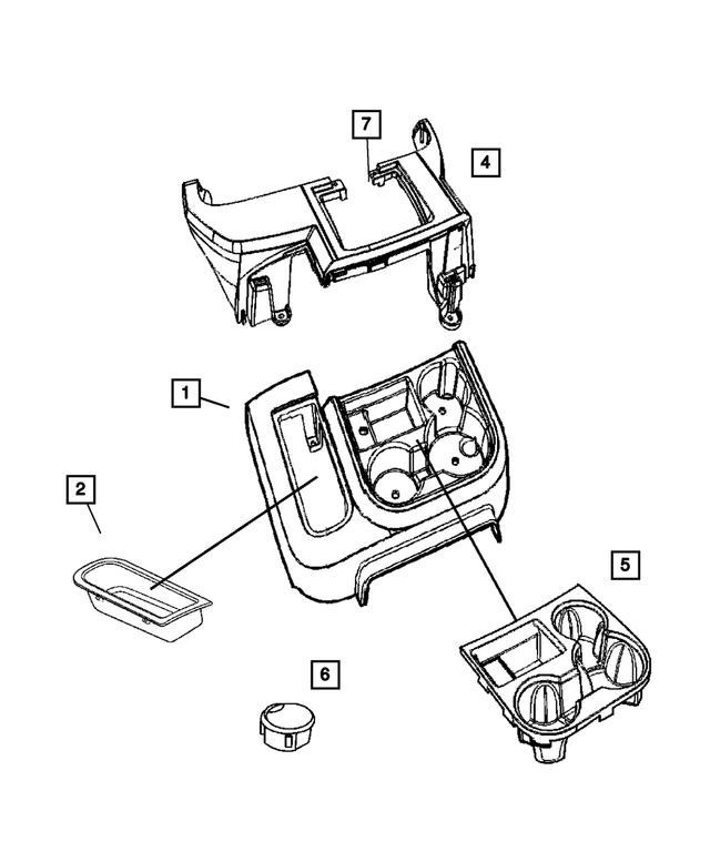 4595665AC - Instrument Panel and Radios and Consoles: Floor Console Ash Receiver for Mopar Image
