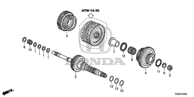 AT Mainshaft (V6) for 2012 Honda Accord #0