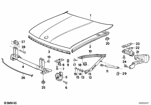 Hood for 1992 BMW 535i #0